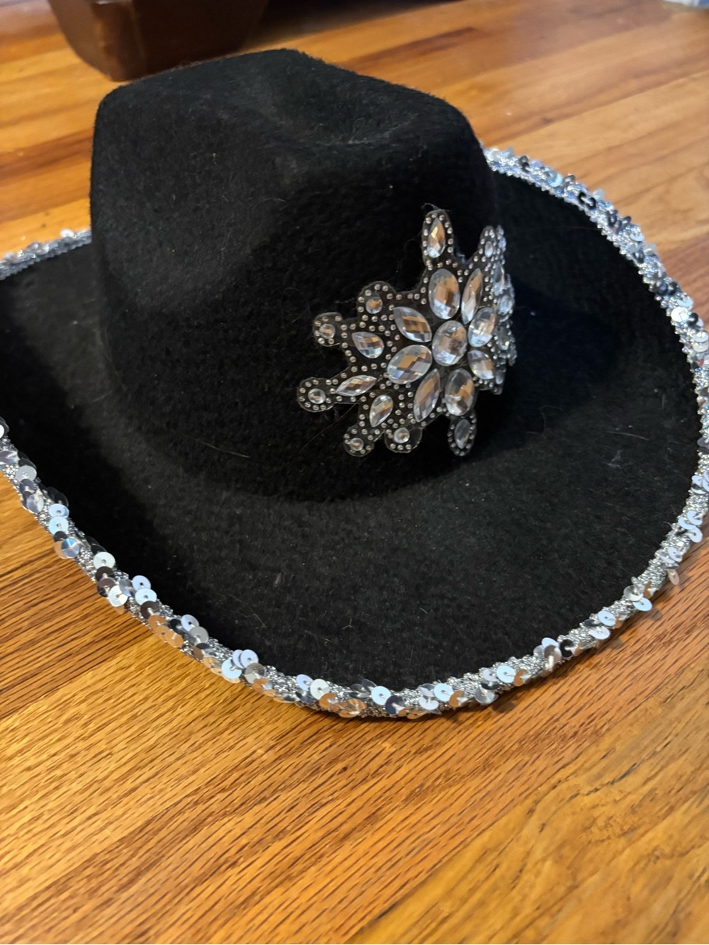 Black Embellished Cowgirl Hat